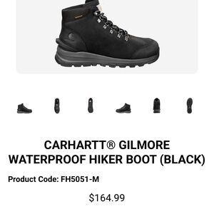 NEW Carhartt Black Waterproof Hiker Boots
